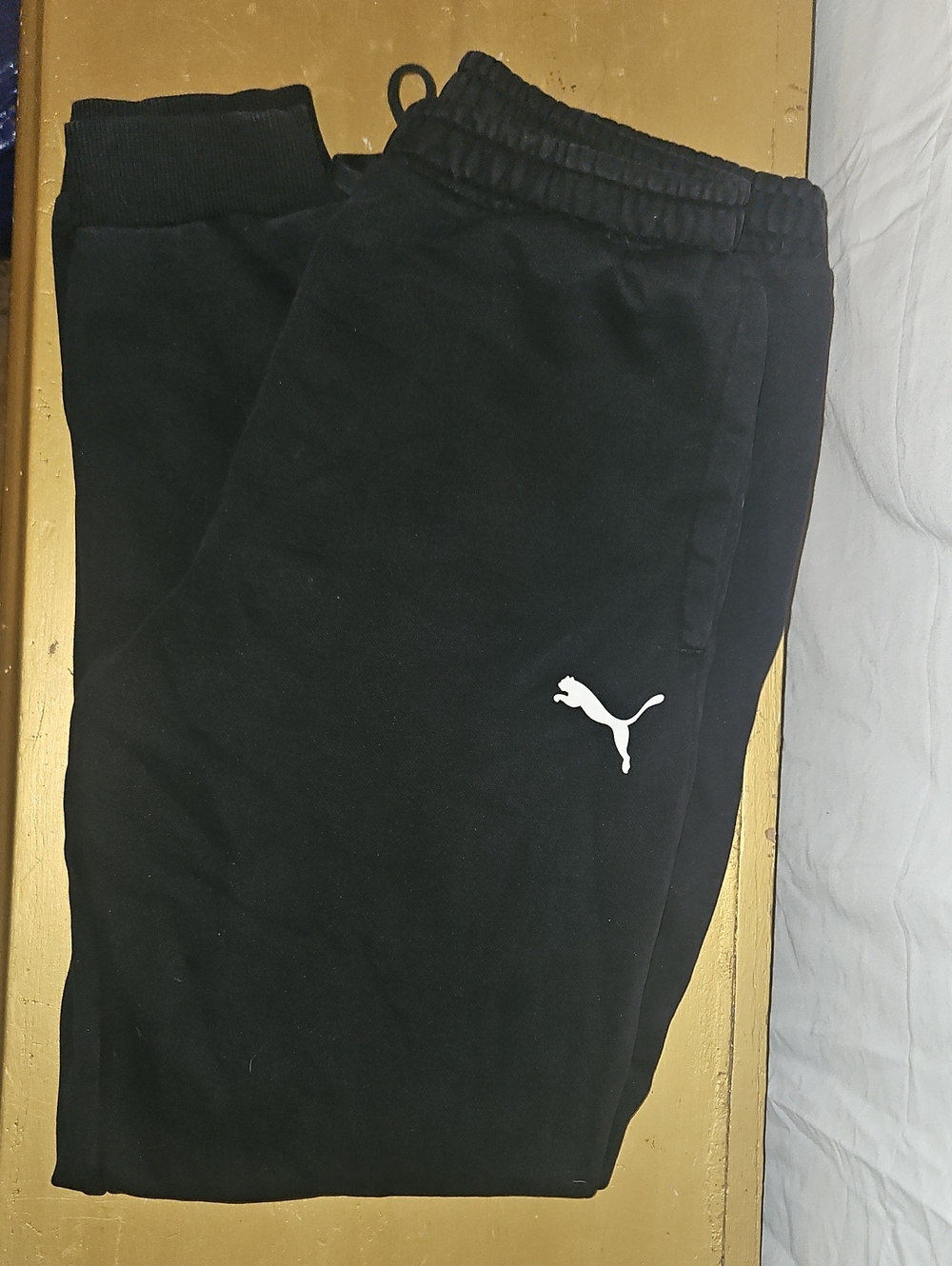 Puma Women's Black Jogger Sweatpants with White Logo